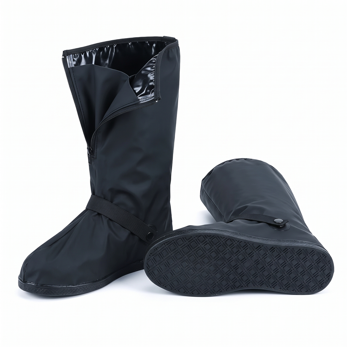 Cubrebotas impermeables con cremallera lateral y suela de goma antideslizante