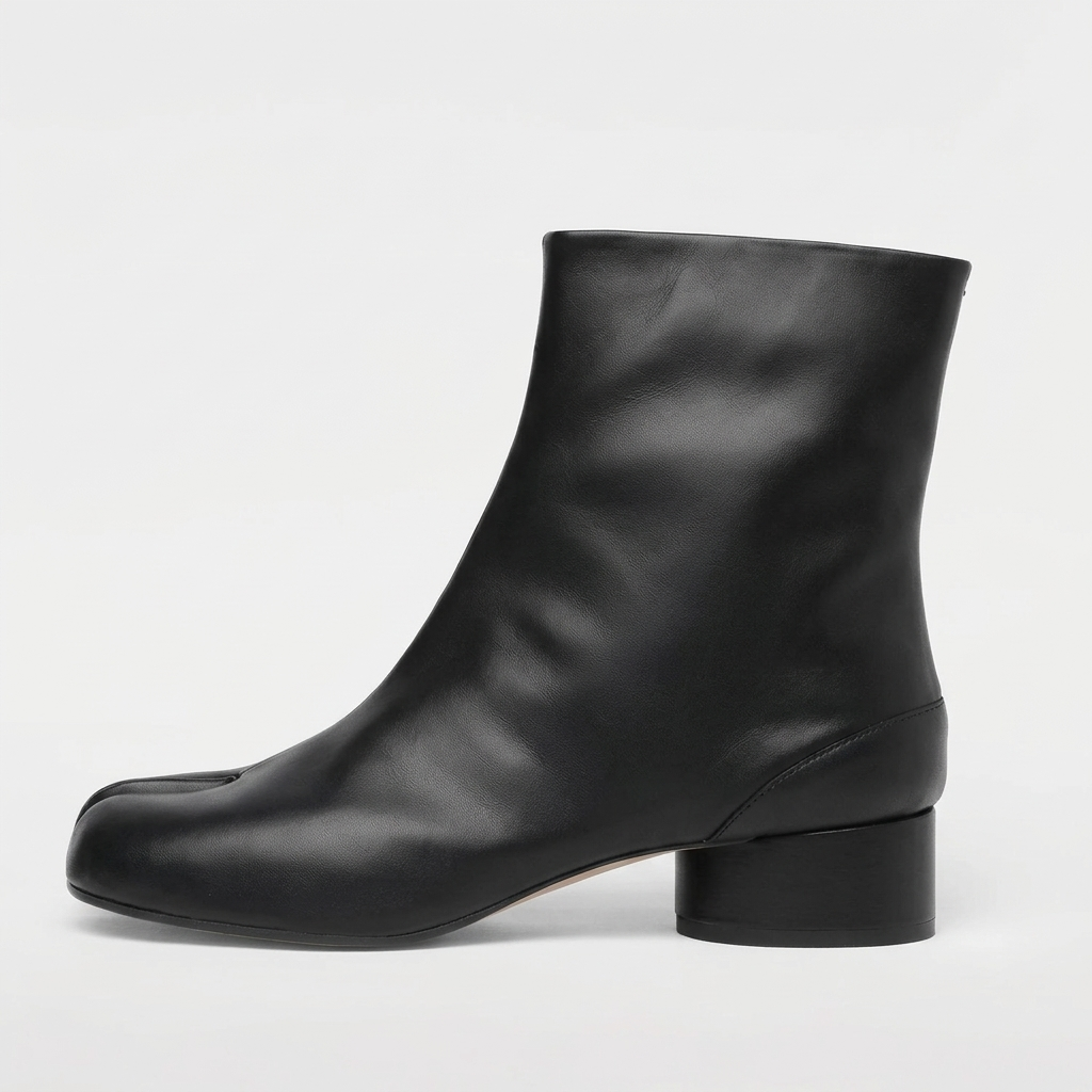 Botas Pezuña de Tacón Bajo negras - vista lateral