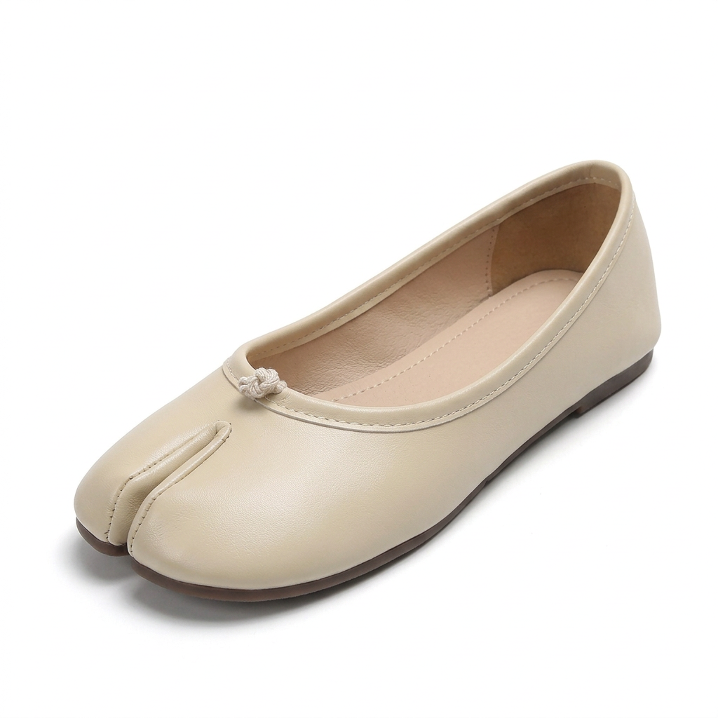 Bailarinas Pezuña beige - vista de la puntera dividida
