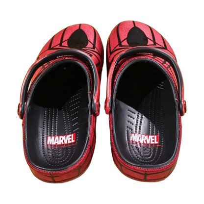 Crocs Spiderman rojas, plantilla con logo Marvel