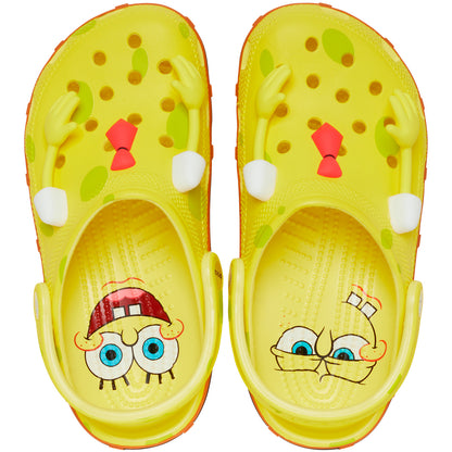 Crocs de Bob Esponja vistas desde arriba