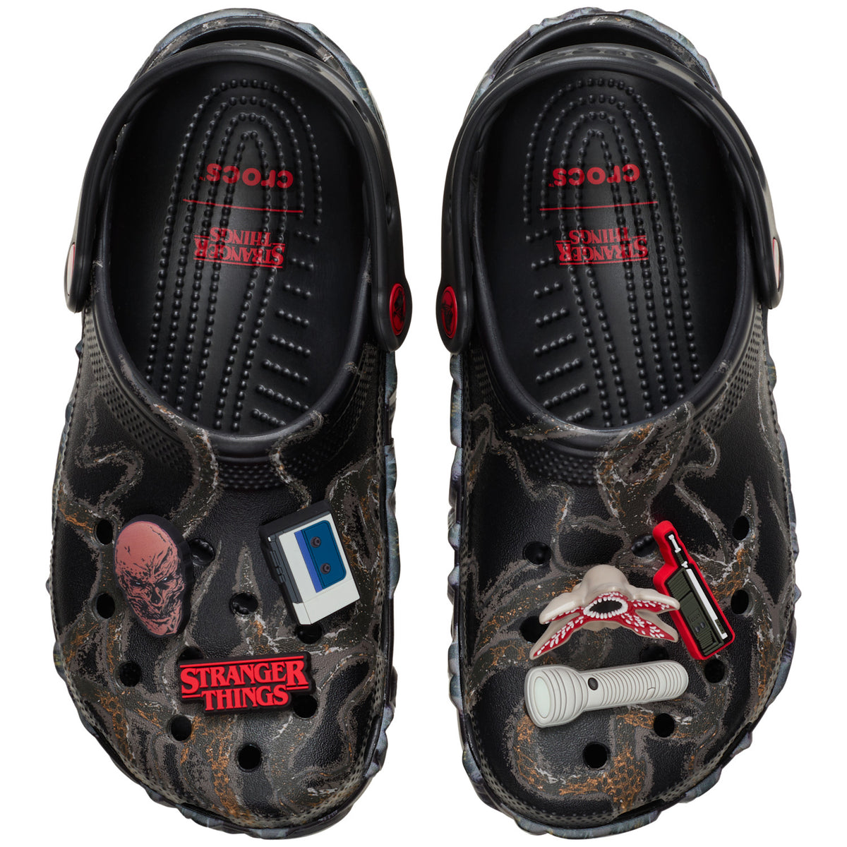 Crocs de Stranger Things vistas desde arriba
