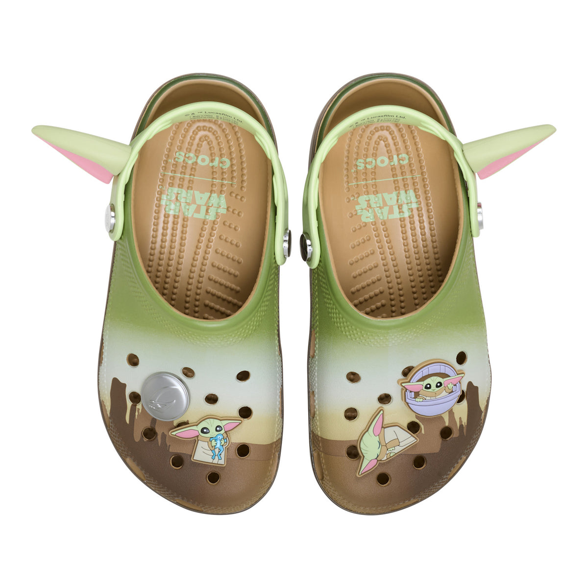 Crocs de Grogu vistas desde arriba