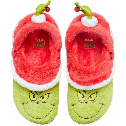 Crocs del Grinch vistas desde arriba