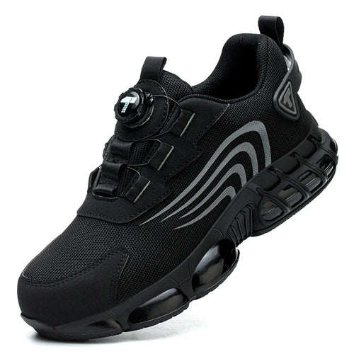 Zapatillas de seguridad negras con cierre rotatorio