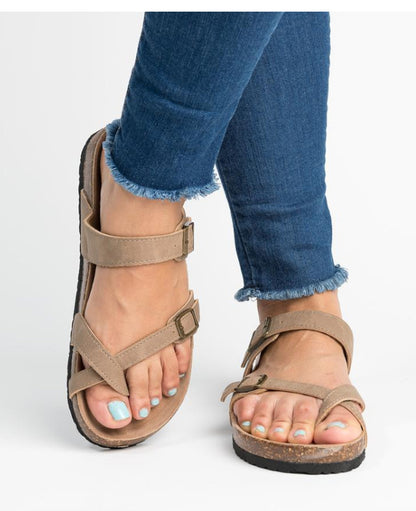 Sandalias Planas Cuero Mujer - Don Zapas