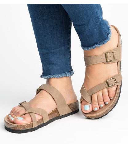 Sandalias Planas Cuero Mujer - Don Zapas