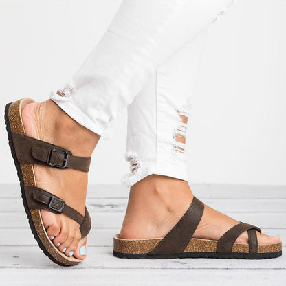Sandalias Planas de Cuero