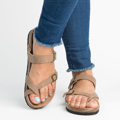 Sandalias Planas Cuero Mujer - Don Zapas