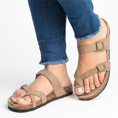 Sandalias Planas Cuero Mujer - Don Zapas