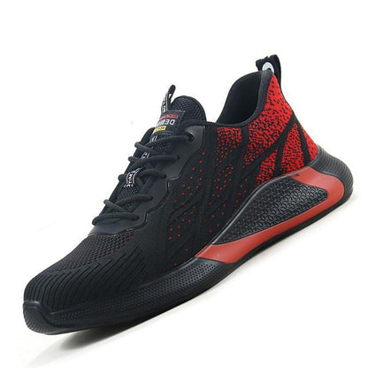 Zapato de seguridad rojo negro 